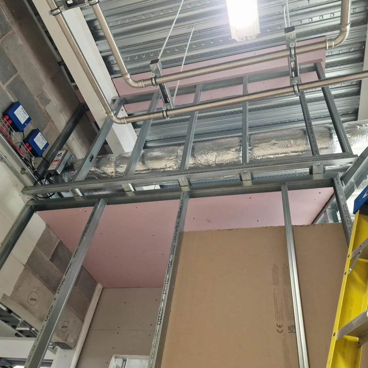 Interior plasterboarding