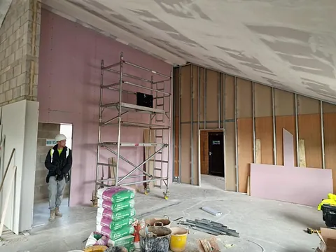 Interior plasterboarding